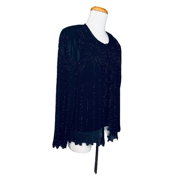 R&M Richards Vintage Formal Hand Beaded Jacket & Tank Top 2 Piece Set Sz 14 USA - Picture 3 of 12